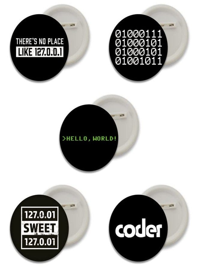 D2C Round coder pins Button Badges for Programmer, Coder, Developer, IT Professional for Boys Girls Men & Women batches for Bags, Backpack, Birthday Gift, Size-58mm